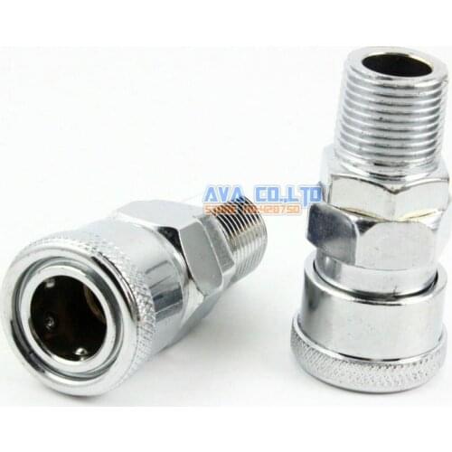 4 Pieces 3/8" BSP Male Air Compressor Hose Quick Coupler Socket Connector