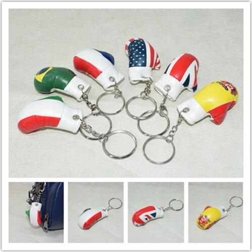 6CM Mini Simulation Gloves Key Chain Cute Fashion Gift Boxing Set Sports keychain Ornament Boxing Gloves Pendant KeyRing K2467