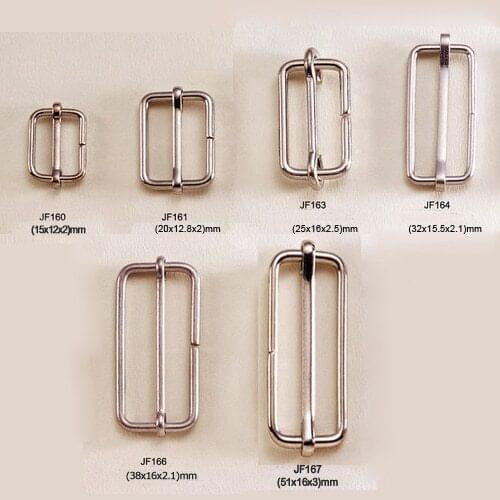 60pcs/lot 6 multiple sizes metal ajustable ring buckle for bags iron buckle in nickle color free shipping BK-024
