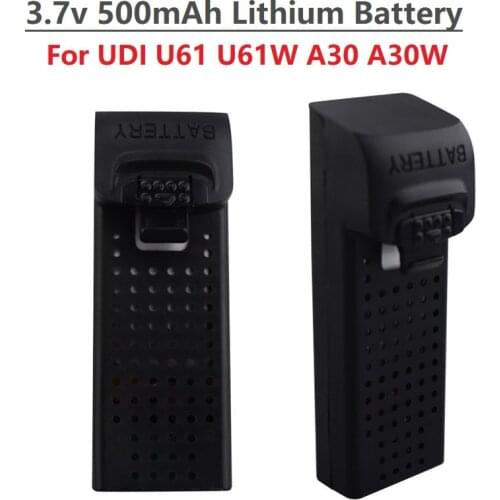 1Pcs Original 3.7V 500mAh Lipo Battery With Charger For UDI U61 U61W A30 A30W Drone RC Quadcopter Spare Parts Drone Battery