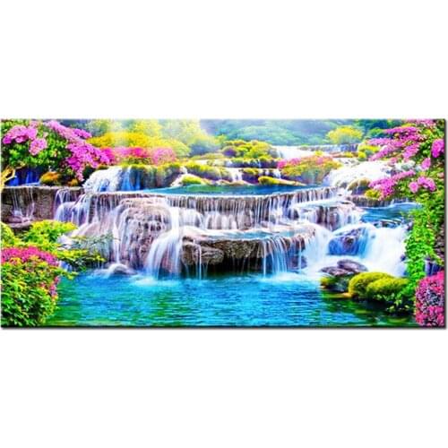 Large size waterfall Diamond Painting Full Square Round Drill Diy 5D Diamond Embroidery Mosaic Needlework Spring landscape