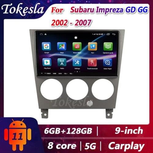 Tokesla Car Radio Android 11 For Subaru Impreza GD GG 2 din DVD Automotivo Central Multimedia player Gps Navigation 2002-2007