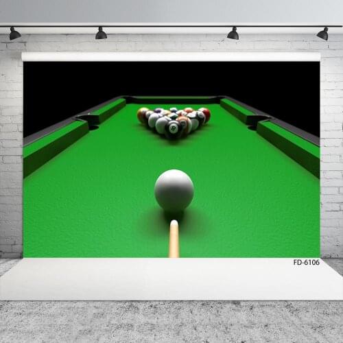 Pool Table Billiard Cue Photo Backdrops Vinyl Cloth Fond Backgrounds Photography Props for Children Baby Portrait Photobooth
