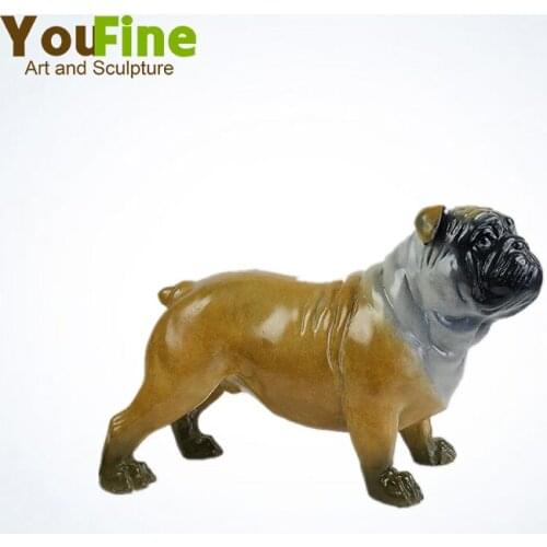 11.5” Bronze Dog Statue Bronze Dog Sculpture Animal Sculptures Modern Art Ornaments Home Office Decor Gifts Crafts