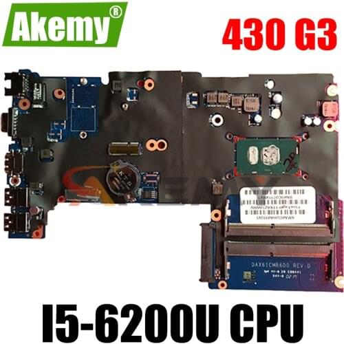 For HP 430 G3 440 G3 X61C laptop motherboard with i5-6200U CPU DDR4 DAX61CMB6C0 DAX61CMB6D0 855658-601 855658-001 100% test work