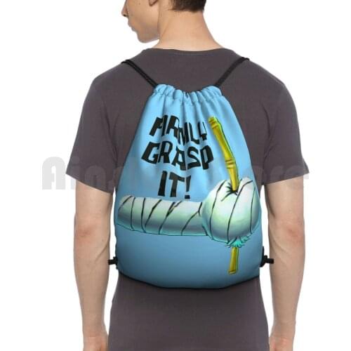 Firmly Grasp It! Backpack Drawstring Bag Riding Climbing Gym Bag Star Squidward Mr Krabs Plankton Sandy Cartoons Animation