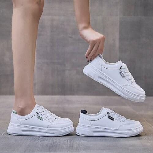 Lace-Up White Vulcanize Shoes New Chunky Sneakers For Women White Women Shoes Casual Fashion Dad Shoes Platform Sneakers Basket