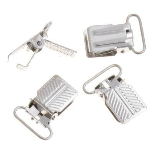 MIAOCHI DIY 5PCs Lead Free Metal Suspender Pacifier Clips With Plastic Craft Sewing Tool 22.6x30mm