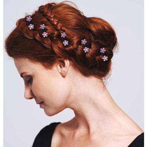 12pcs Mini Hair Clips No-Slip Grip Jaw Clips Glitter Teeth Clips Rhinestone Hair Clips Flower Hair Accessories for Women Girls