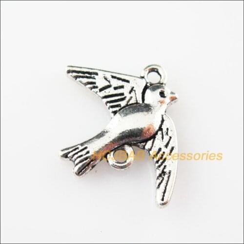 Fashion 20Pcs Tibetan Silver Color Animal Pigeon Charms Pendants Connectors 17x21mm