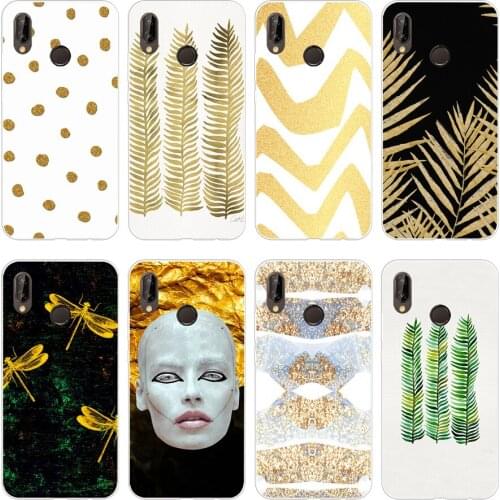 32H golden seaweed prints Soft Silicone Tpu Cover Case for huawei Nova 3 3i p smart