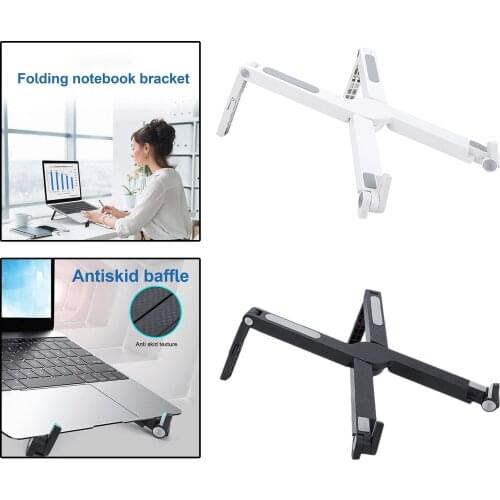 Desktop Foldable Laptop Stand Tray Mount Heightening Bracket with Silicone Non-Slip Cooling Rack