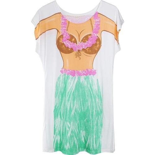 Novelty Womens Beachwear Swimwear TShirt Girls Hen Party Long T-shirt Bikini Body Cover up Shirt Sleepwear Women Sexy Nightgown