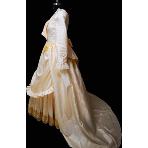 New champagne Vintage costumes 18th Duchess Retro medieval Renaissance Reenactment Theatre Civil war Victorian dress D-337