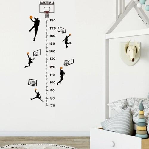 Basketball Boys Height Measurement Wallpaper Kindergarten Children Room Self-adhesive Wallpaper Height Wallpaper Home Decoration