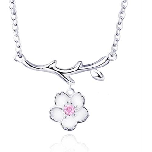 LUKENI Charm Girl 925 Sterling Silver Necklace For Women Jewelry Top Quality Blossoms Pendant Necklace For Women Accessories Hot