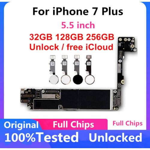 For iphone 7 Motherboard 32GB / 128GB / 256GB Without Touch ID ,Unlock Mainboard for iPhone 7P/8/8P/6P/X/11/XS No Touch ID