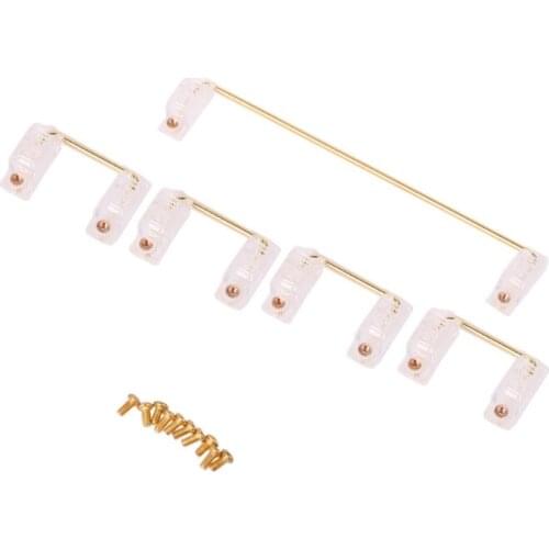 PCB Mounted Screw-in Clear Gold Plated Cherry Stabilizers Satellite Axis 6.25u 2u For Mechanical Keyboard Modifier Keys