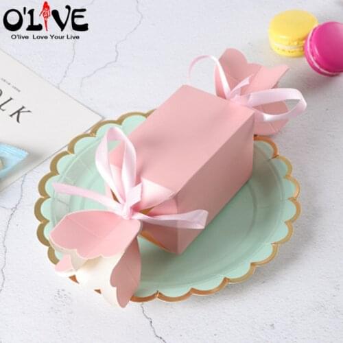 50 Pcs Gift Box Candy Babyshower Wedding Party Favors Cardboard Boxes Solid Paper Bonbonniere Sugar Dragees Sweets Box Birthday