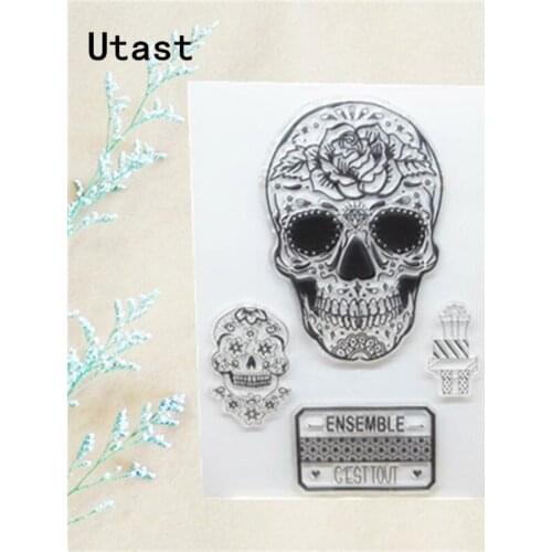 Halloween Skull Clear Silicone Stamps /Transparent Rubber Stamp for DIY Scrapbooking /Photo Album Decorative Craft Making