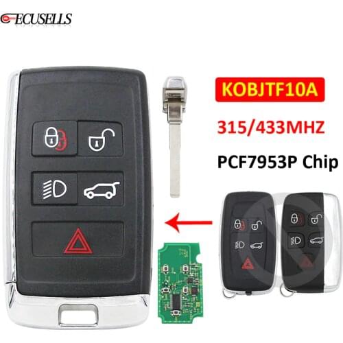 Upgraded 4+1/5 Button Remote Car Key 315Mhz 433Mhz PCF7953P Chip KOBJTF10A for Land Rover LR2 LR4 Range Rover Evoque / Sport
