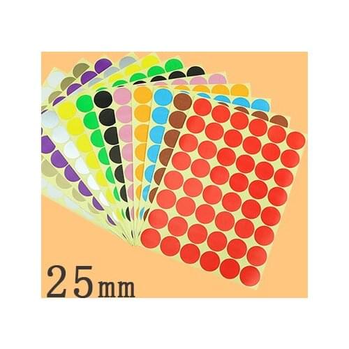12 colors DIY Stickers Colorful Writing Round Sticker Labels Dot Blank Self-adhesive Circle Paper Tag 6/8/10/13/16/19/25/32mm