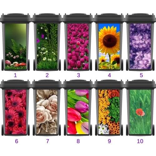 Modern Adhesive Removable Waterproof Sticker Decals Renew Rubbish bin trash can Cover sticker Ktichen Art 120liter 240liter