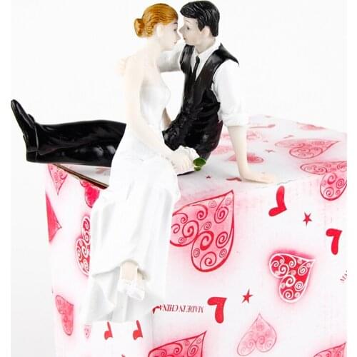 Wedding cake Decorating Black ABS plastic Cake Topper Couple Wedding Favor
