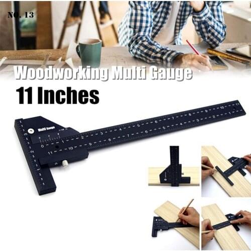 T-shaped Marking Ruler Multifunction Woodworking Marking Tool DIY High-precision T Type Woodworking Gauge Carpenter Rulers Black
