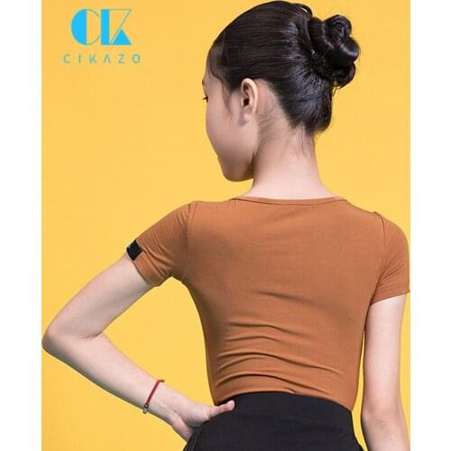 Latin Dance Practice Wear Summer Girls Dance Tops Water Droplet Design Slim Outfit Short Sleeve Crew Neck Ballroom Clothing 1131