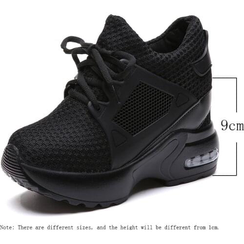 Platform sneakers shoes Women Platform Wedge sneakers shoes Breathable Mesh shoes Autumn Casual Shoes Height Increasing Woman