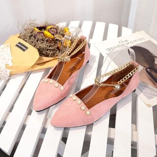 Explosion Style Fashion Sexy Pointed Solid Color Flat Shoes Women Black Gray Pink Casual Wild Spring And Autumn Size 5-10 W33-16