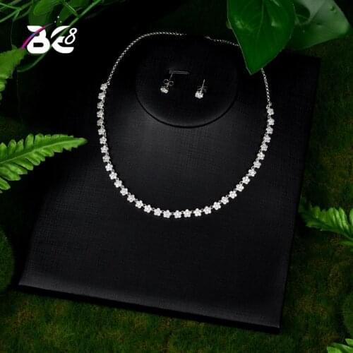 Be 8 Hot Sale Necklace and Earring Jewelry Set Flower Shape Necklace Set for Women Fashion Jewelry Party Gift Bijoux Femme S095