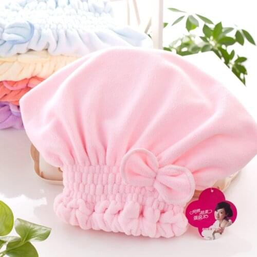 Women Bathroom Super Absorbent Quick-drying Microfiber Bath Towel Hair Dry Cap Salon Towel 33x18cm