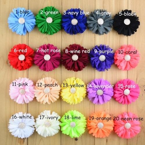 100 pcs/lot , 2.3" Ballerina Chiffon Flowers With Button