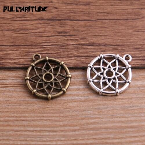 12pcs 20*22mm New Two Color Small Dream Catcher Charms Pendants For DIY Jewelry Handmade Making Accessorie P6702