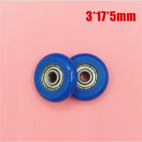 3*17*5mm R type plastic pulley, roller cam, arc ball, bread glue, POM/ nylon, small wheel, bearing wheel , color blue