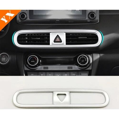 ABS Matte/Carbon for Hyundai Kona Encino 2017-2020 Car Middle Center Air Conditioner Outlet AC Vent Cover Trim Car Accessories