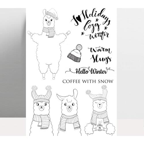 AZSG Funny Alpaca Clear Stamps For DIY Scrapbooking/Card Making/Album Decorative Silicone Stamp Crafts