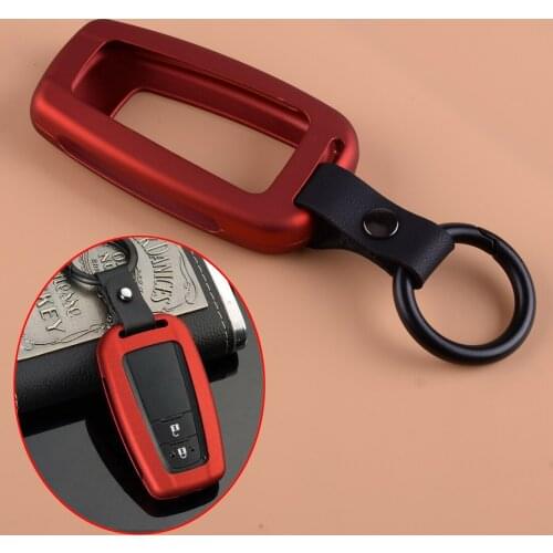 Beler Alloy Key Case Cover Holder Chain Decoration Accessories Red Fit for Toyota Corolla Hatchback 2019