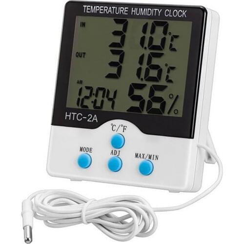 Accurate LCD Digital Hygrometer Thermometer Temperature Humidity Tester Indoor Outdoor With 1.5M Cable Sensor