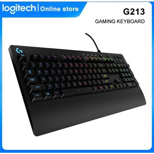 Logitech G213 Gaming Keyboard PRODIGY 16.8 Million Lighting Colors Backlit Keys Spill-Resistant and Durable Design Keyboard