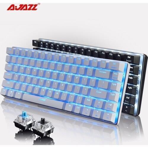 White Black Ajazz AK33 LED Backlight 82 Keys Anti-Ghosting Ergonomic Mechanical Keyboard Black Green Switch