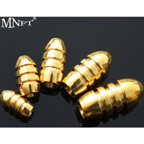 MNFT 25pcs/pack Bullet Shape Copper Sinker Rig Fishing Tackle Accessories Brass Bullet Sinkers