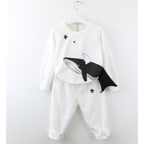 2020 Autumn Brand New Boy Animals Clothing Set Cartoon Print Kids Clothes T-shirt + Pant 2Pcs Toddler Kids Girls Clothing Suits