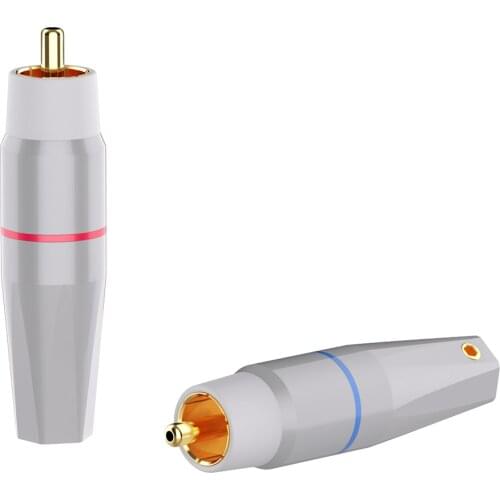 4Pcs Monosaudio R200 Pure Copper RCA Plug Gold/Rhodium Plated Audio Video Adapter Connectors Soldering