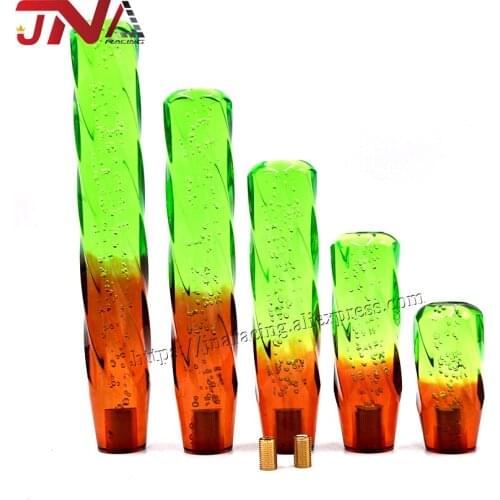 Replacement Manual Head Gear Shift Lever Universal Crystal Car Shift Knob Green turn brown