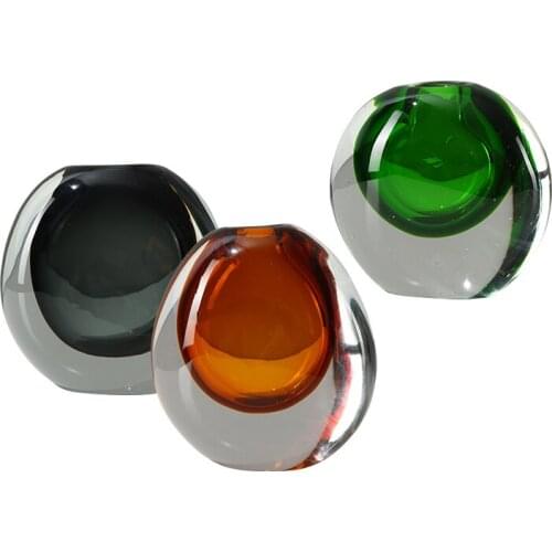 Glass Vase Small Ornaments Pieces Hotel Board Room Soft Decoration Online Red Living Room Table Vase Creative