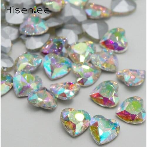 6~27mm 7 Size Crystal Clear AB Heart Shaped Point Back Glass Clear Rhinestones For Art Jewelry Wedding Home DIY Decorations