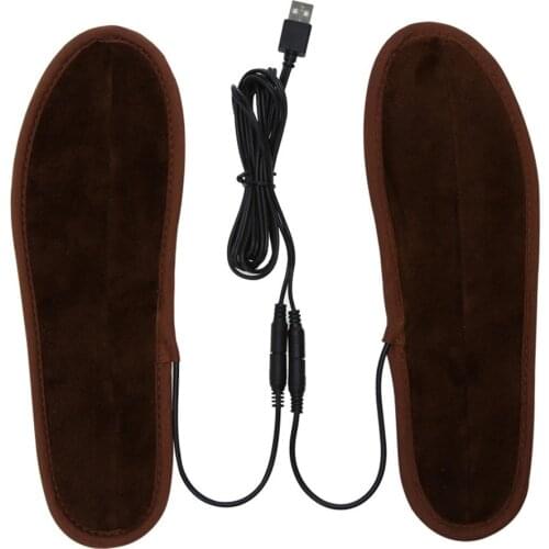 Data line + insoles Men Women New USB Electric Powered Plush Fur Heating Insoles Winter Keep Warm Insole Heated insole Unisex